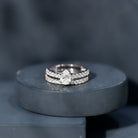 Pear Shaped Moissanite Engagement Ring with Wedding Band D-VS1 - Rosec Jewels