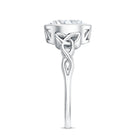 Solitaire Moissanite Celtic Engagement Ring in Bezel Setting D-VS1 - Rosec Jewels