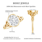 Solitaire Moissanite Celtic Engagement Ring in Bezel Setting D-VS1 - Rosec Jewels