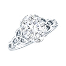 Rosec Jewels-Oval Moissanite Engagement Ring with Celtic Band