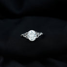 Rosec Jewels-Oval Moissanite Engagement Ring with Celtic Band