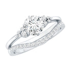 Rosec Jewels-0.9 Carat Round Cut Moissanite Wedding Ring Set For Bride