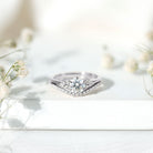 Rosec Jewels-0.9 Carat Round Cut Moissanite Wedding Ring Set For Bride