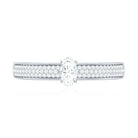Oval Cut Diamond Classic Engagement Ring Natural - ( HI-SI ) - Rosec Jewels