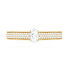Oval Cut Diamond Classic Engagement Ring Natural - ( HI-SI ) - Rosec Jewels