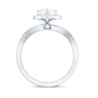 Rosec Jewels-Heart Shape Moissanite Halo Engagement Ring with Criss Cross Band