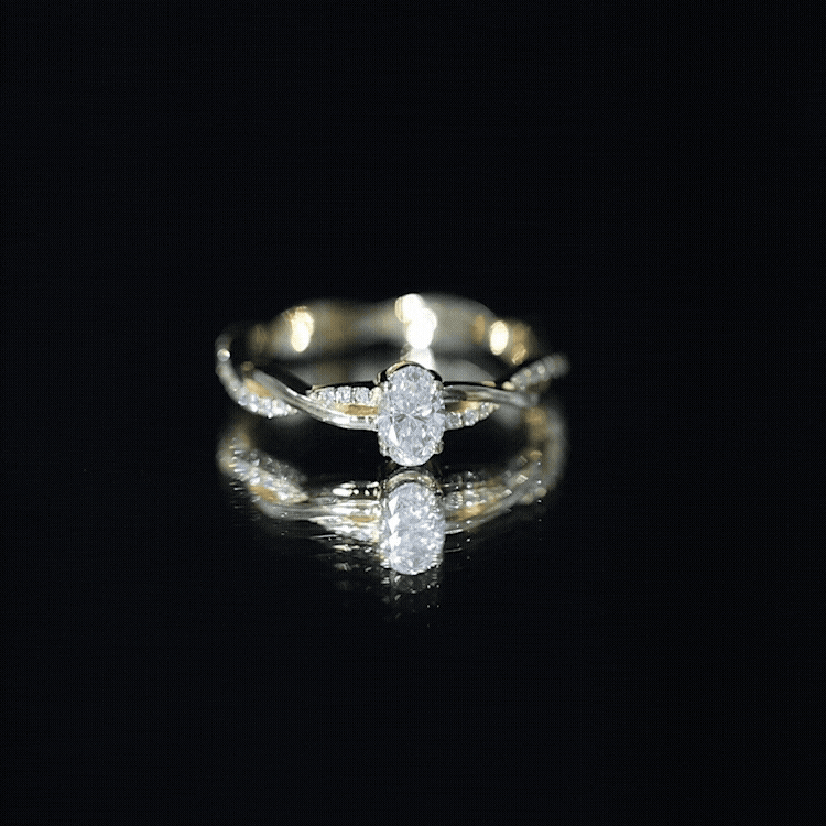 Oval Cut Moissanite Braided Engagement Ring D-VS1 - Rosec Jewels