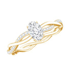 Oval Cut Moissanite Braided Engagement Ring D-VS1 - Rosec Jewels