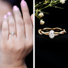 Oval Cut Moissanite Braided Engagement Ring D-VS1 - Rosec Jewels