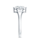 Oval Cut Moissanite Solitaire Engagement Ring in Split Shank D-VS1 - Rosec Jewels
