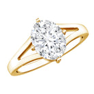Oval Cut Moissanite Solitaire Engagement Ring in Split Shank D-VS1 - Rosec Jewels
