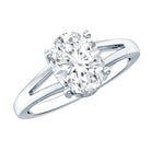 Rosec Jewels-Solitaire Oval Cut Moissanite Split Shank Engagement Ring