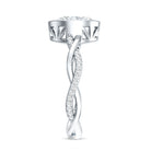 Brilliant Cut Moissanite Bezel Set Engagement Ring in Braided Shank D-VS1 - Rosec Jewels