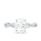 Rosec Jewels-Oval Shape Moissanite Solitaire Engagement Ring in Braided Shank