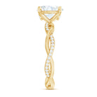 Rosec Jewels-Oval Shape Moissanite Solitaire Engagement Ring in Braided Shank