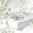 Solitaire Moissanite Wedding Ring Set for Her D-VS1 - Rosec Jewels