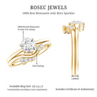Solitaire Moissanite Wedding Ring Set for Her D-VS1 - Rosec Jewels