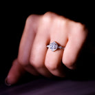 Antique Style Moissanite Halo Engagement Ring D-VS1 - Rosec Jewels
