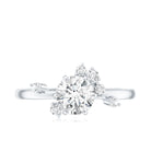 Round Cut Scatter Moissanite Unique Engagement Ring D-VS1 - Rosec Jewels