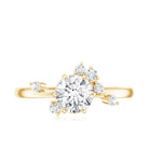 Round Cut Scatter Moissanite Unique Engagement Ring D-VS1 - Rosec Jewels