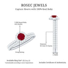 Natural Ruby Wedding Engagement Ring Set with Diamond AAA - Rosec Jewels