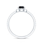 Certified 0.85 Carat Pear Shape Lab Grown Black and White Diamond Halo Engagement Ring AAAA ( Synthetic ) - Rosec Jewels
