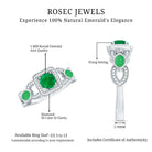 Natural Emerald Diamond Vintage Looking Engagement Ring AAA - Rosec Jewels