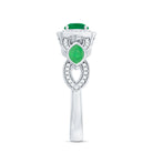 Natural Emerald Diamond Vintage Looking Engagement Ring AAA - Rosec Jewels