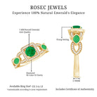 Natural Emerald Diamond Vintage Looking Engagement Ring AAA - Rosec Jewels