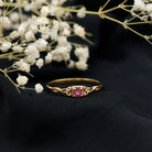 Rosec Jewels-Real Princess Cut Ruby Promise Ring with Celtic Knot