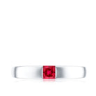 Princess Cut Created Ruby Solitaire Promise Ring AAAA - Rosec Jewels