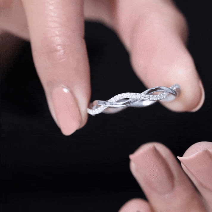 Certified Moissanite Infinity Eternity Band Ring D-VS1 - Rosec Jewels