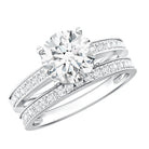 IGI Certified 2 Carat Lab Grown Diamond Engagement Ring with Wedding Band Lab - ( E-VS1 ) - Rosec Jewels