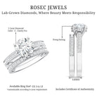 IGI Certified 2 Carat Lab Grown Diamond Engagement Ring with Wedding Band Lab - ( E-VS1 ) - Rosec Jewels