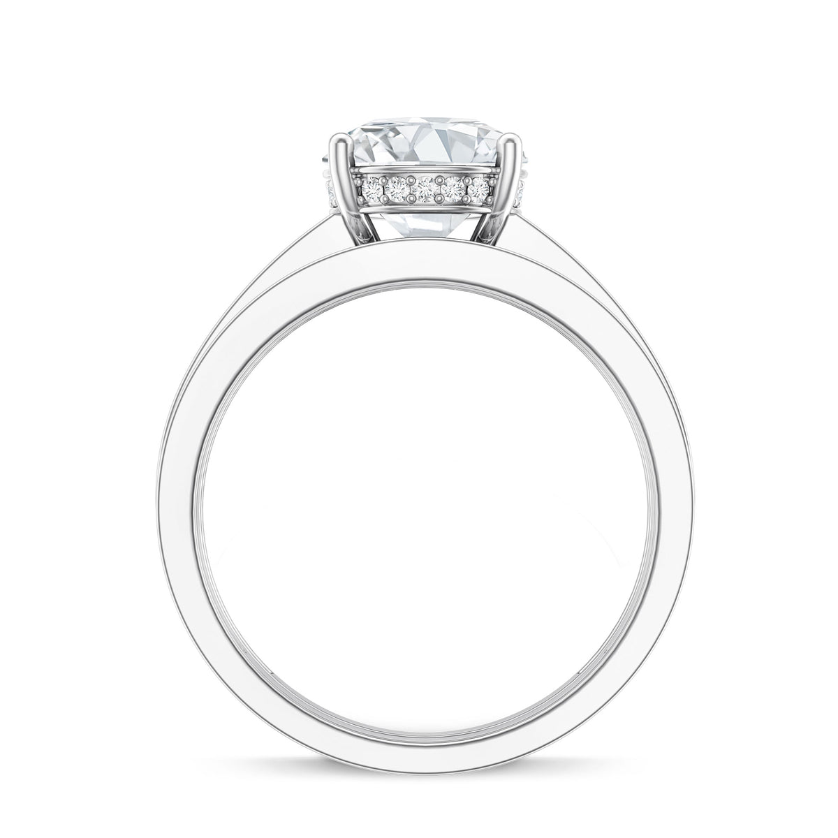 IGI Certified 2 Carat Lab Grown Diamond Engagement Ring with Wedding Band Lab - ( E-VS1 ) - Rosec Jewels