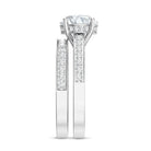 IGI Certified 2 Carat Lab Grown Diamond Engagement Ring with Wedding Band Lab - ( E-VS1 ) - Rosec Jewels