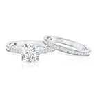IGI Certified 2 Carat Lab Grown Diamond Engagement Ring with Wedding Band Lab - ( E-VS1 ) - Rosec Jewels