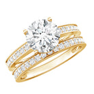 IGI Certified 2 Carat Lab Grown Diamond Engagement Ring with Wedding Band Lab - ( E-VS1 ) - Rosec Jewels