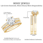 IGI Certified 2 Carat Lab Grown Diamond Engagement Ring with Wedding Band Lab - ( E-VS1 ) - Rosec Jewels