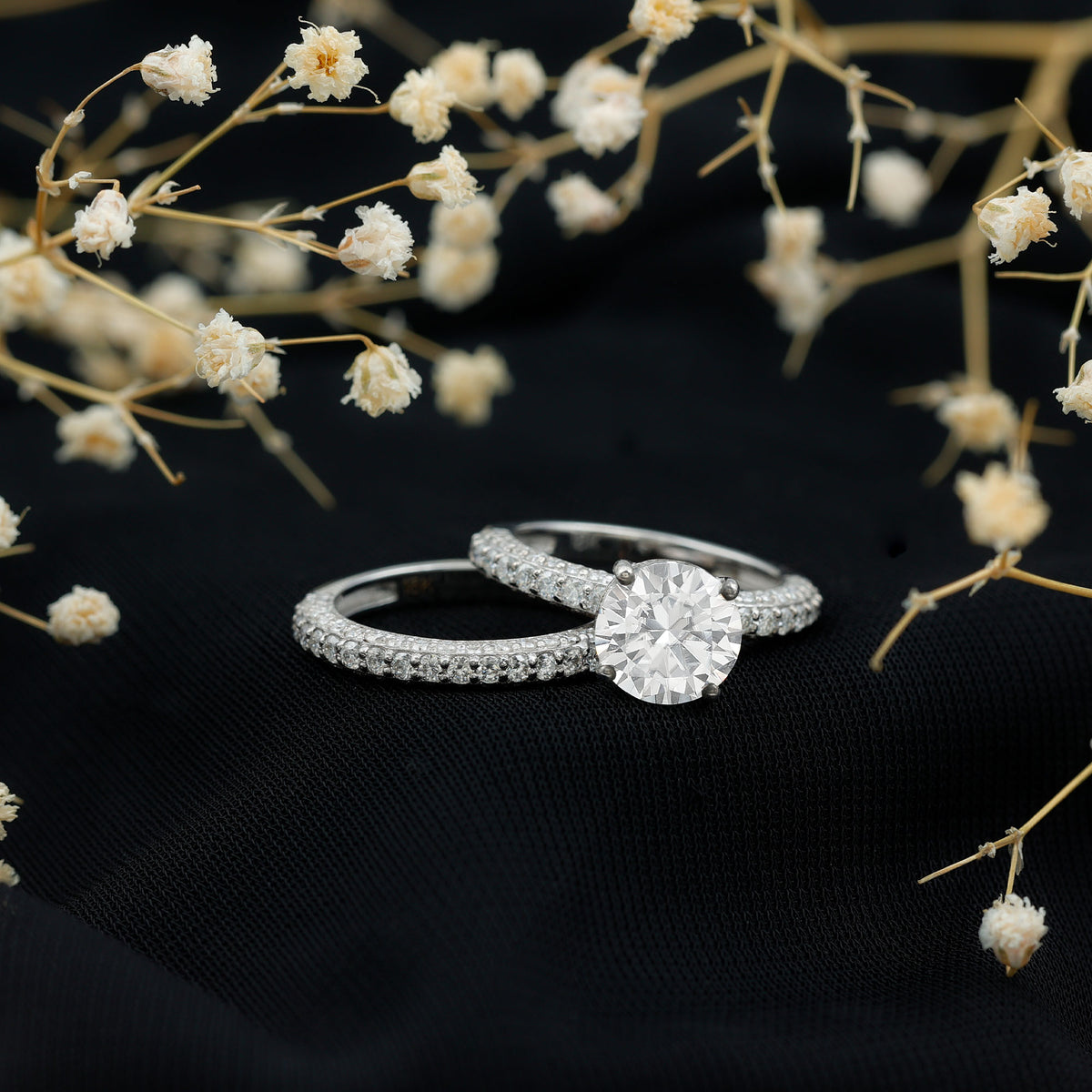 IGI Certified 2 Carat Lab Grown Diamond Engagement Ring with Enhancer Lab - ( E-VS1 ) - Rosec Jewels