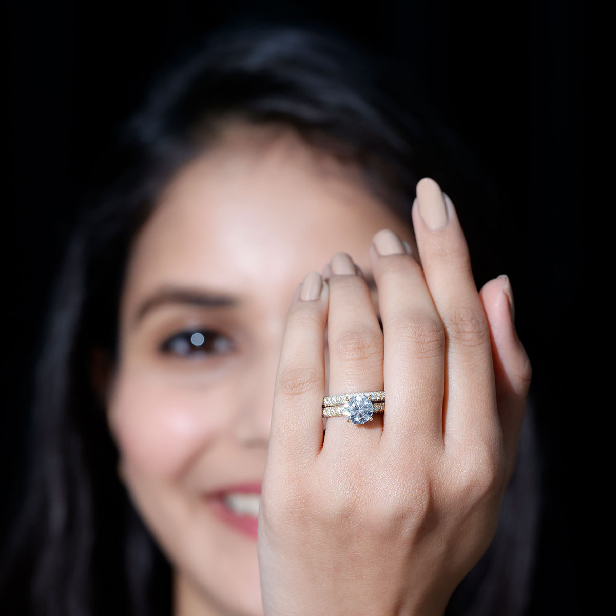 IGI Certified 2 Carat Lab Grown Diamond Engagement Ring with Enhancer Lab - ( E-VS1 ) - Rosec Jewels