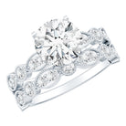 Vintage Inspired 2 Carat Lab Grown Diamond Bridal Ring Set with IGI Certificate Lab - ( E-VS1 ) - Rosec Jewels