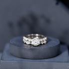 Rosec Jewels-Vintage Inspired 2 Carat Lab Grown Diamond Bridal Ring Set with IGI Certificate