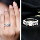 Vintage Inspired 2 Carat Lab Grown Diamond Bridal Ring Set with IGI Certificate Lab - ( E-VS1 ) - Rosec Jewels