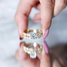 Rosec Jewels-Vintage Inspired 2 Carat Lab Grown Diamond Bridal Ring Set with IGI Certificate