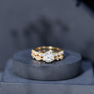 Rosec Jewels-Vintage Inspired 2 Carat Lab Grown Diamond Bridal Ring Set with IGI Certificate