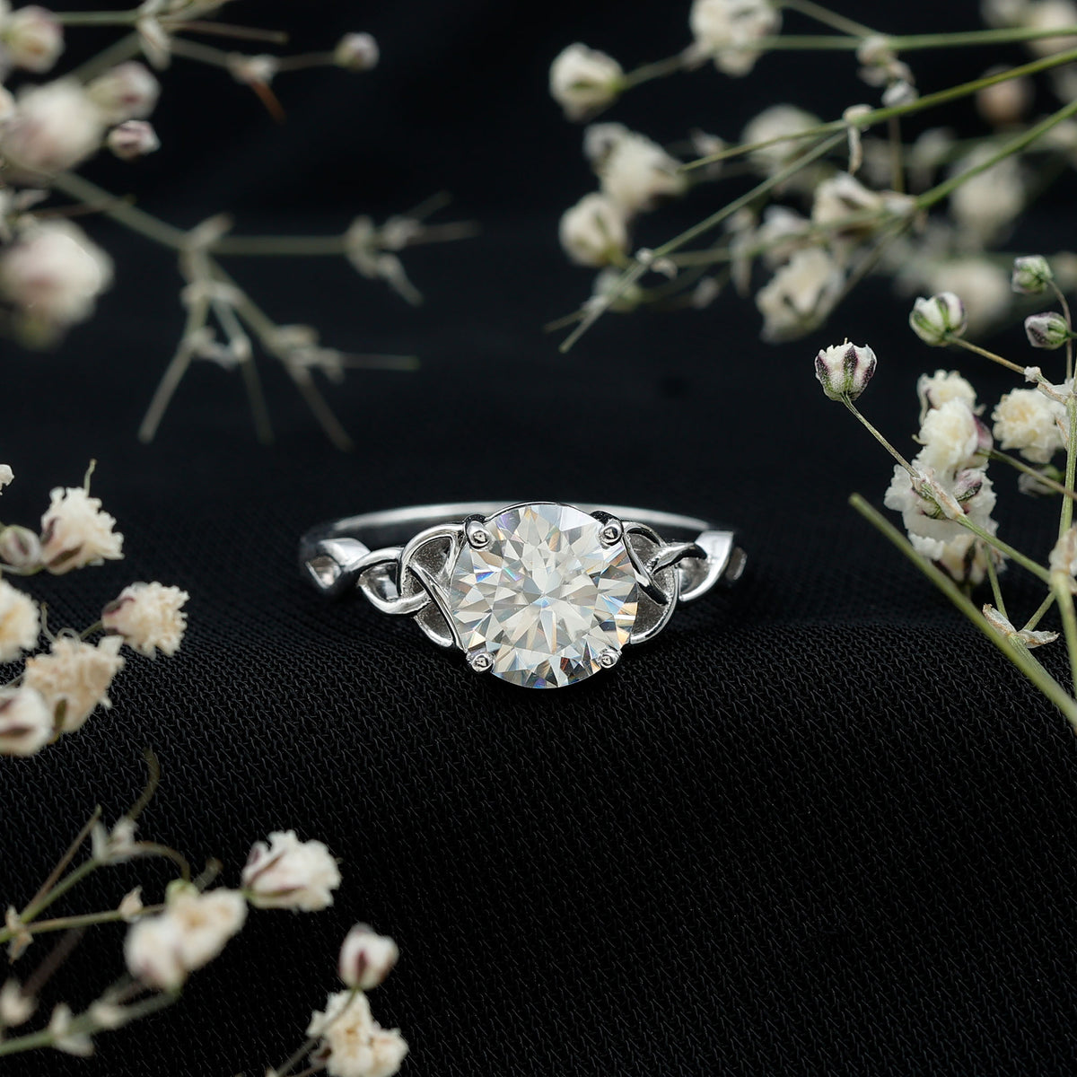 Rosec Jewels-Solitaire 2 Carat Lab Grown Diamond Celtic Engagement Ring with IGI Certificate