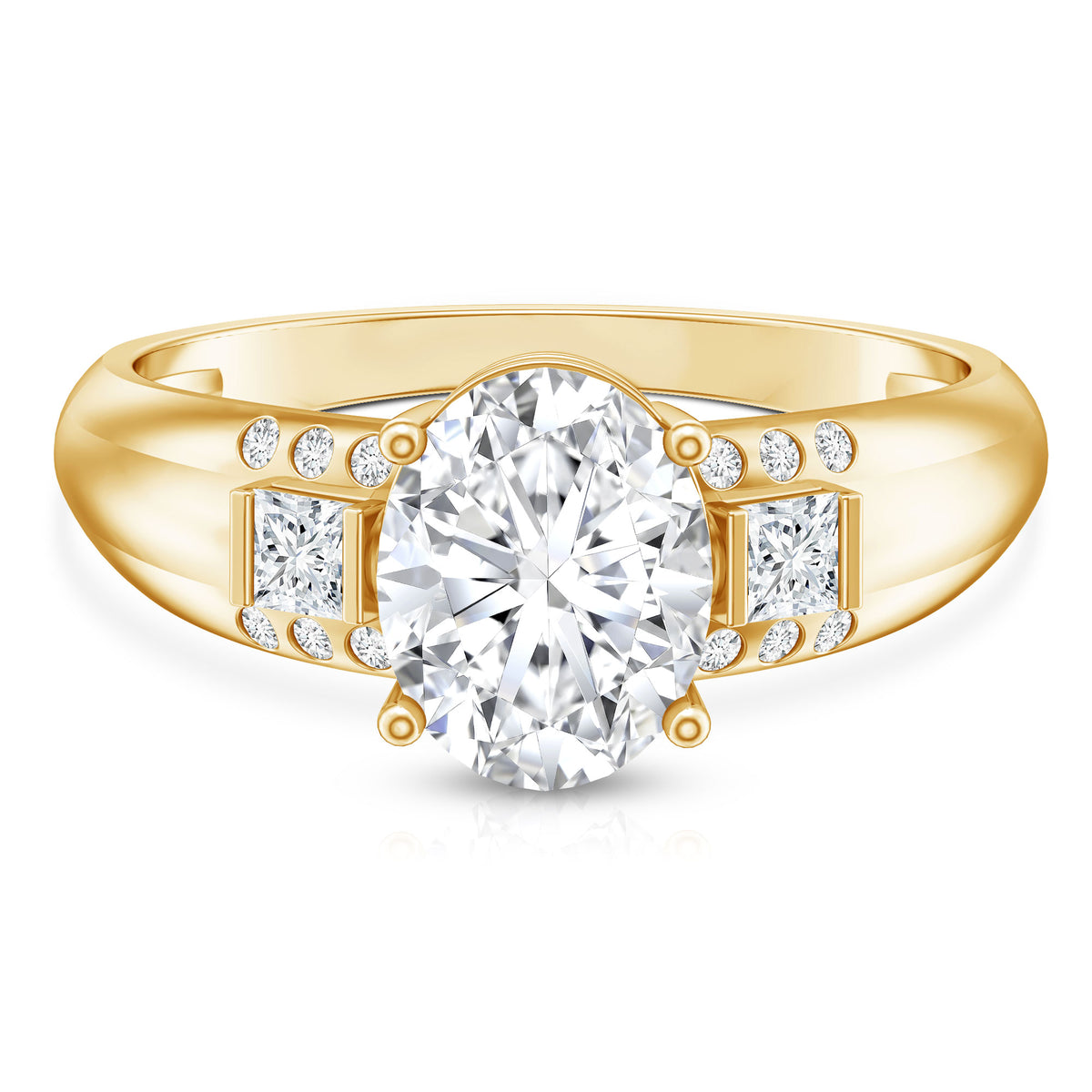 IGI Graded 2 Carat Lab Grown Oval Diamond Statement Ring Lab - ( E-VS1 ) - Rosec Jewels