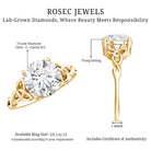 IGI Verified 3 Carat Round Cut Lab Grown Diamond Celtic Engagement Ring Lab - ( E-VS1 ) - Rosec Jewels