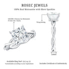 Rosec Jewels-IGI Documented 4 Carat Princess Cut Lab Diamond Crossover Engagement Ring